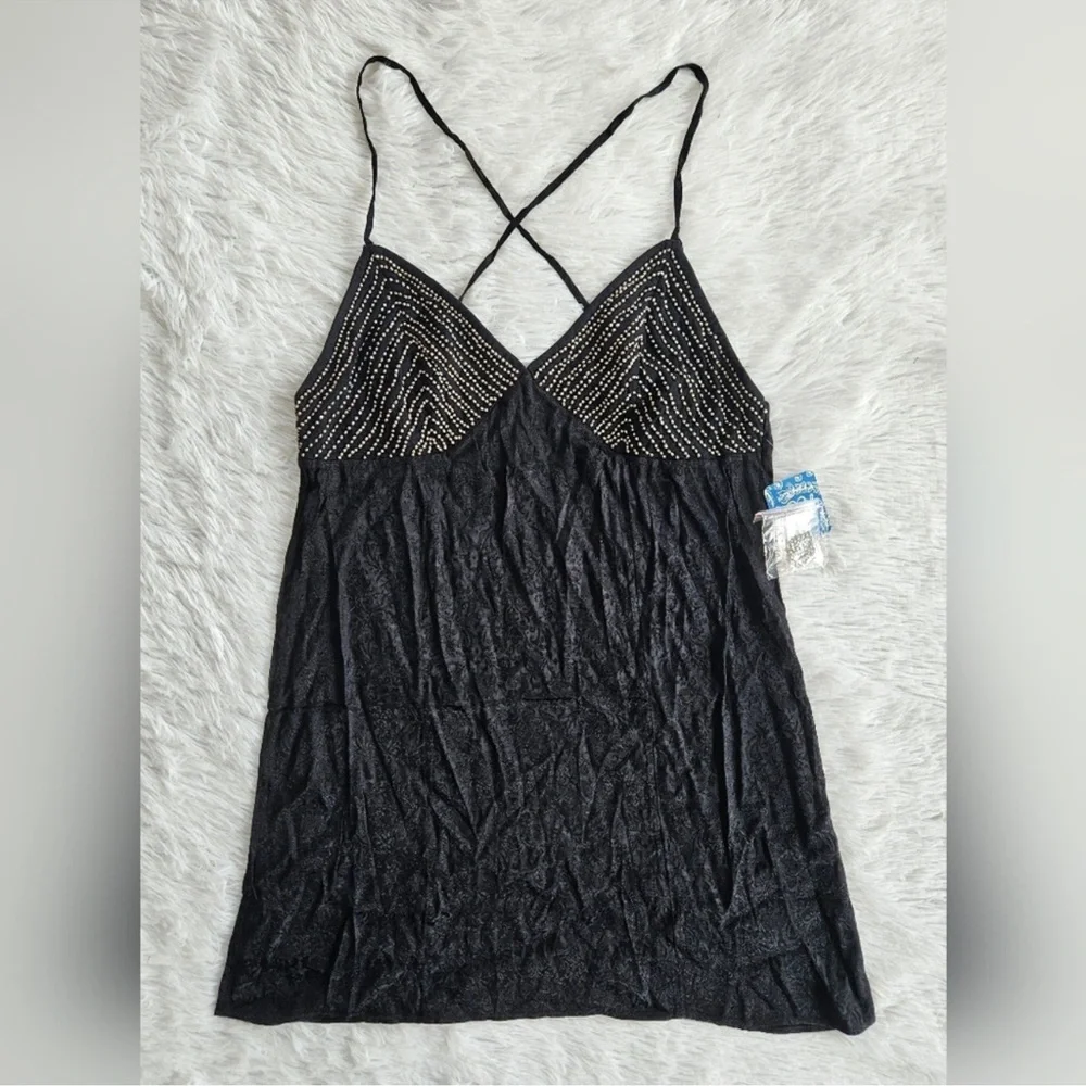 Free People Intimately Shooting Star Slip in Black - Picture 2 of 11